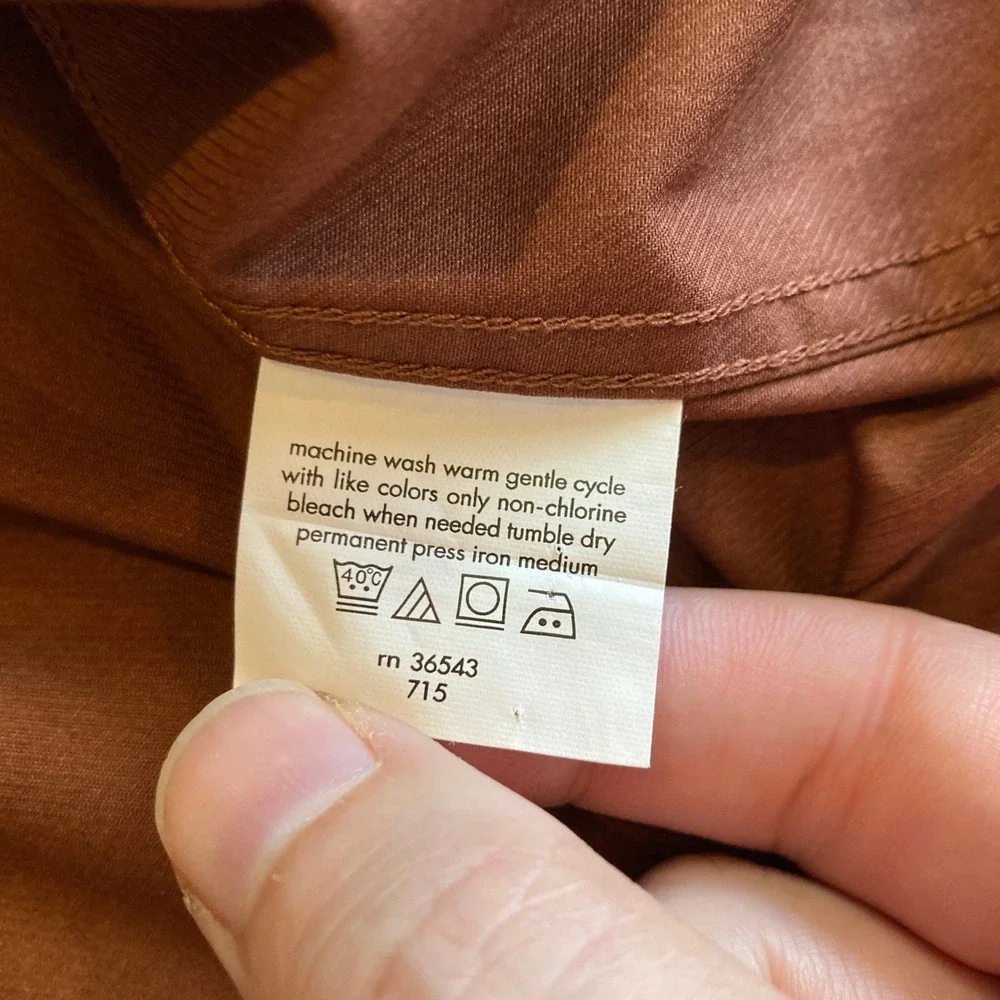 JOE Joseph‎ Abboud Mens Dress Shirt 16 32/33 Copper Brown Cotton Blend L/S